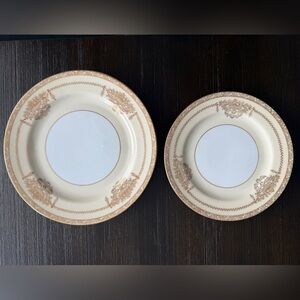 Noritake 5481 Bancroft SET OF 10 Plates; 5 Salad 7 1/2" & 5 Bread/Dessert 6 1/2”